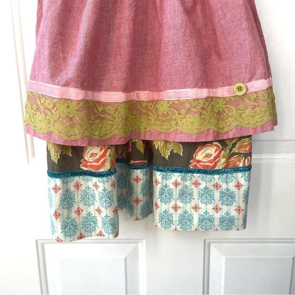 Matilda Jane Girls Serendipity Perfect Day Knot Pink Yellow Dress Size 8 - Picture 4 of 14